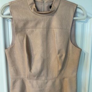 Sleeveless Nude Leather Peplum Top